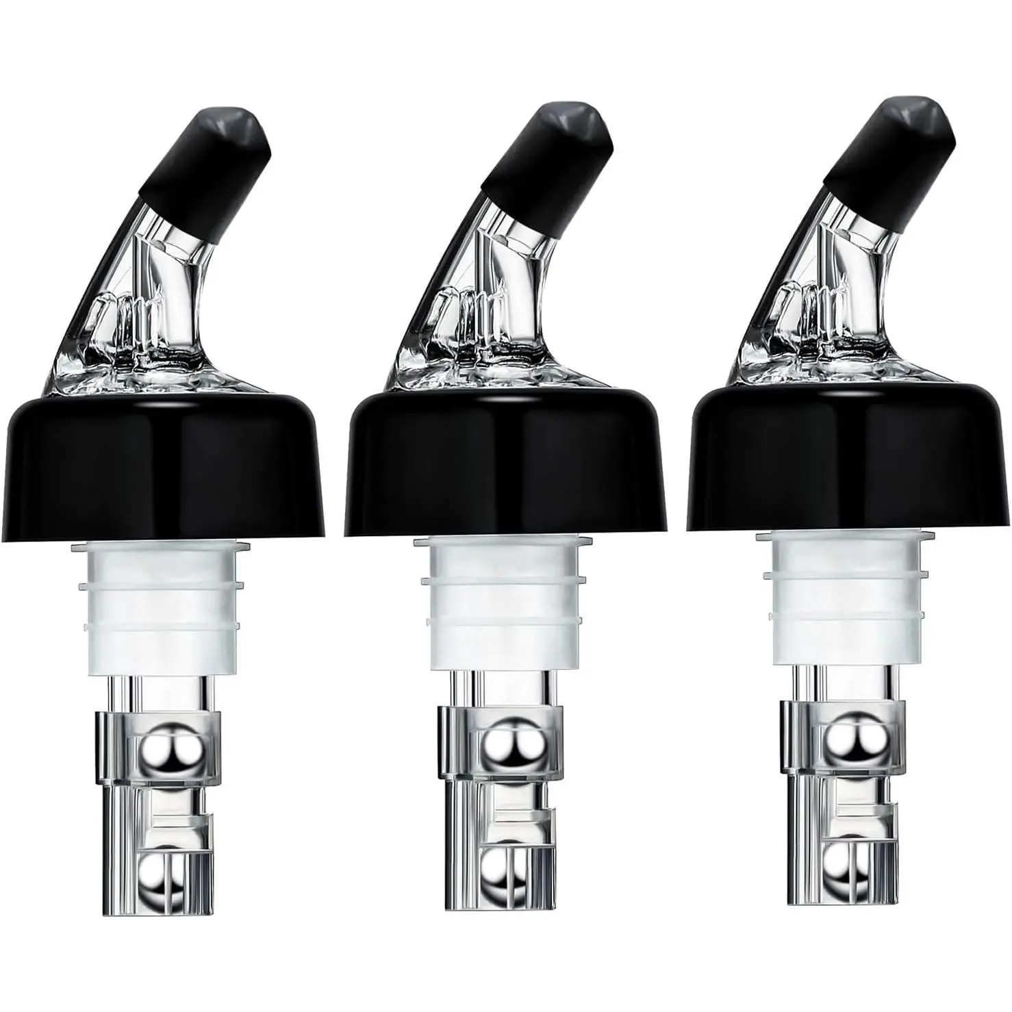 3 Pack Measured Liquor Pour Spout, Liquor Bottle Pourers, Measure Pour Spout for Liquor Bottles, Bottle Pourers for Alcohol, Shot Pourer Cocktail Liquor Dispenser Bar Bartending Tool -2oz/60ml