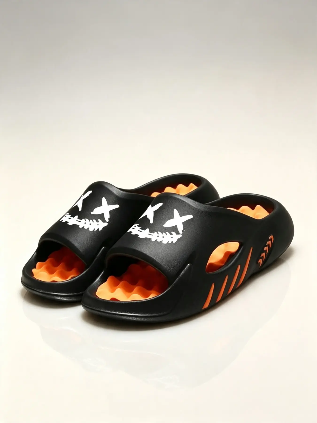 Men's Smiley Face Slippers, Sporty Cartoon Design, Soft Eva Sole, Breathable and Non-Slip, Ideal for Summer Home and Outdoor Wear