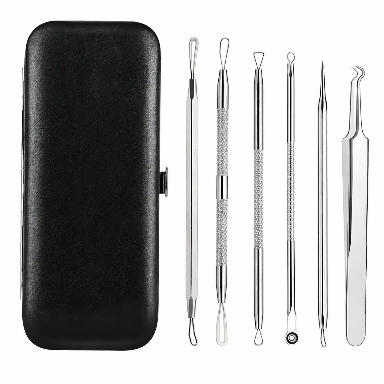 Professional Stainless Steel Acne Extraction Kit for Facial Blackhead and Whitehead Removal – Includes Precision Pore Cleansing Tools, Sterilizable Tweezers, and Gentle Skin Care Accessories for At-Home Dermatological-Grade Skincare Routines