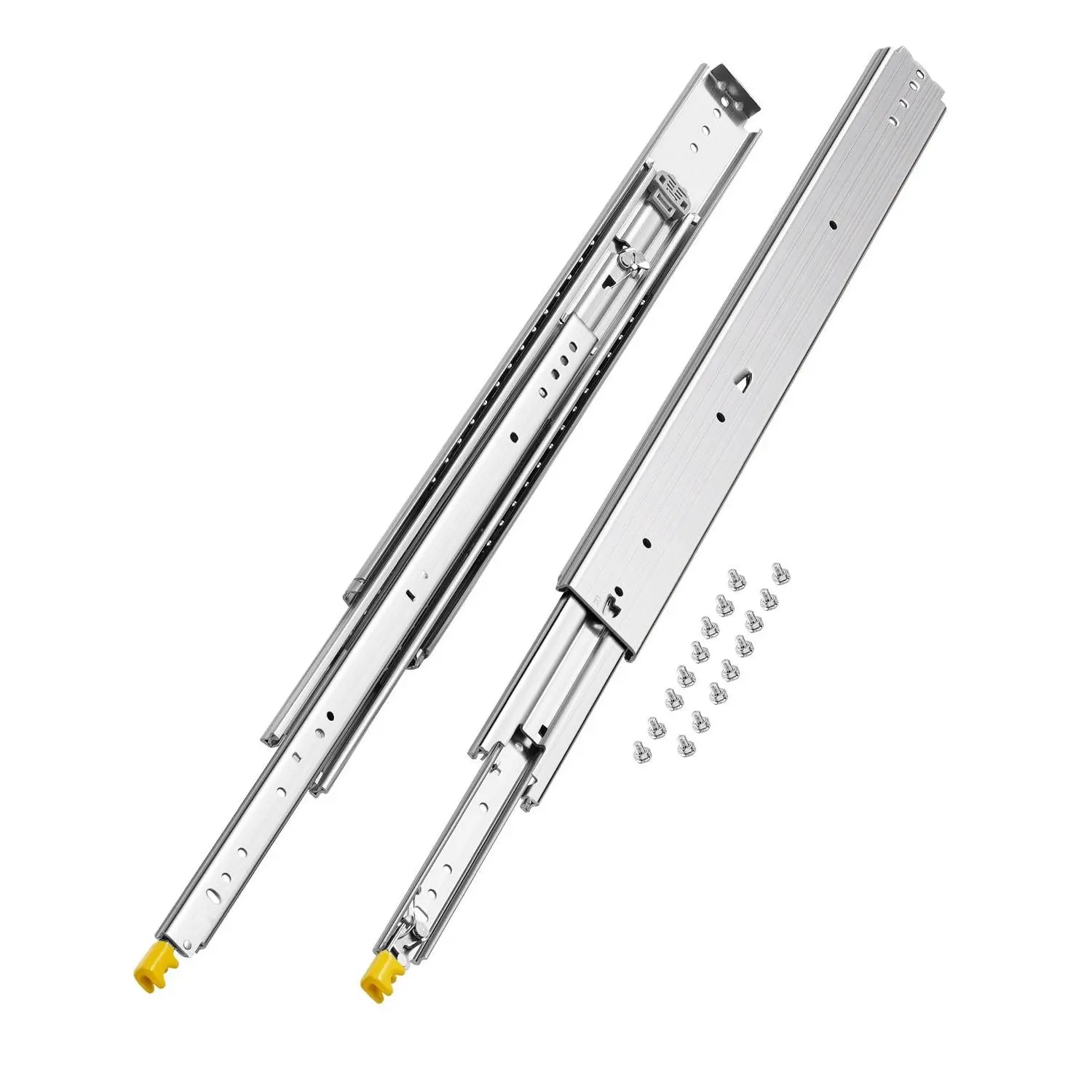 1 Pair Full Extension Drawer Slides 30 Inches Long, 500 Lb Load Capacity, Locking Ball Bearing Drawer Slides With Side Mount Rails, Steel Guide Rails For Cabinets And Kitchen Drawers