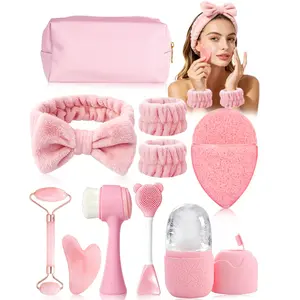11pcs Women's Skincare Tool Set, Skin Care Tools, Face Wash Hairband, Wrist Massager, Ice Pack, Gift for Students, Moms, Sisters, Holiday Present