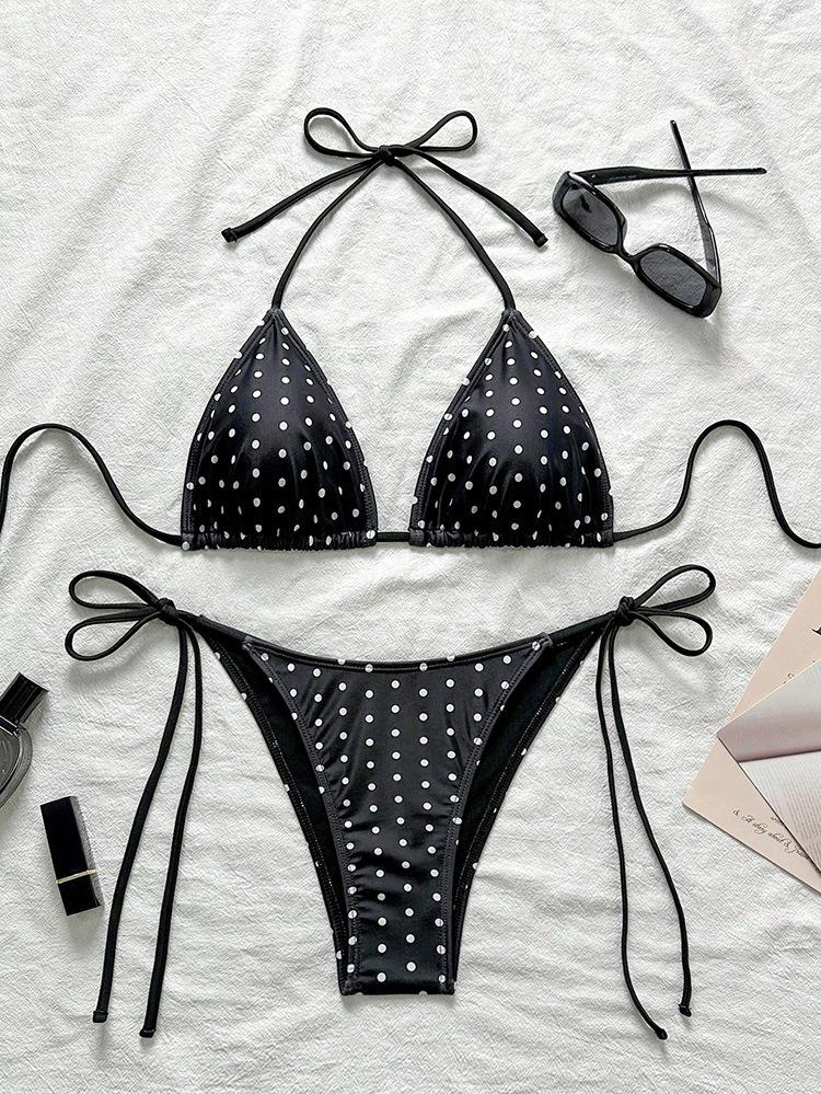 2026 new polka dot bikini sexy split swimsuit women's beach hot spring swimsuit