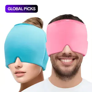 Cold & Hot Compress Gel Cap, 2 Counts Reusable Ice Compress Face Mask, Elastic Ice Cap, Ice Head Wrap, Cooling Ice Cap for Face, Eye, Head, Skin Care Tool for All Skin Types