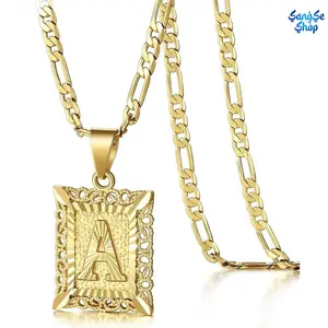 Unisex A-Z Letter Pendant Necklace - Punk Initial Charm for Luggage & Bags, Personalized Alphabet Chain Accessory for Daily Wear, Birthday Gifts