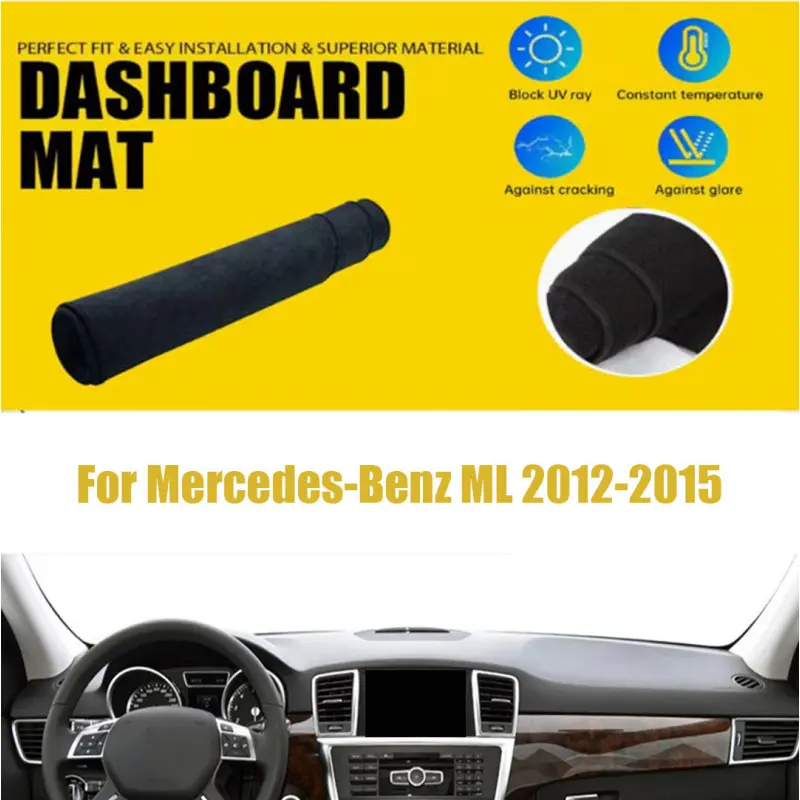 Mercedes Ml 2012-2015 Dashboard Sun Mat, UV Protection Car Dashboard Pad, Sunshade for Car Interior, Dashboard Protector