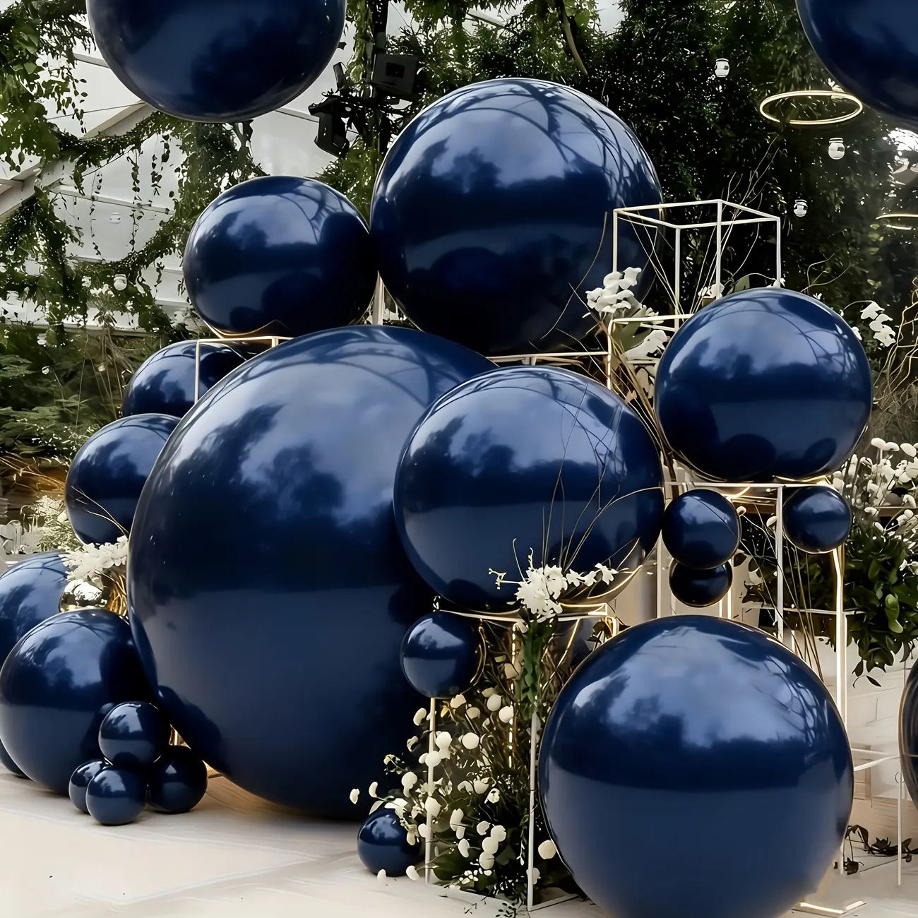 23 Pack 10/22/32/50/60/70 Inch Giant Dark Blue Inflatable Mirror Reflection Foil Balloons, Reusable Self-Sealing, Suitable for Parties, Birthdays, Christmas, Valentine's Day, Easter Events