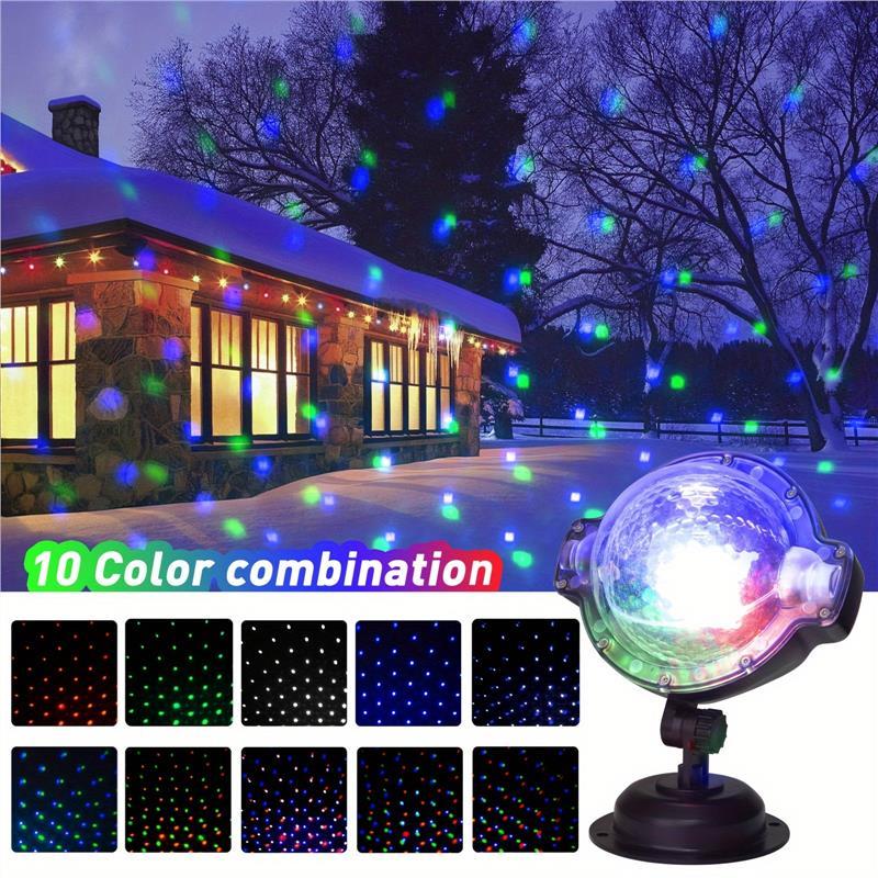 Christmas Projector Lights Multi Function Rotating Falling Snow Projector For Xmas Moving Points Landscape Lights For Home Yard Garden Party And For Show Club Pub