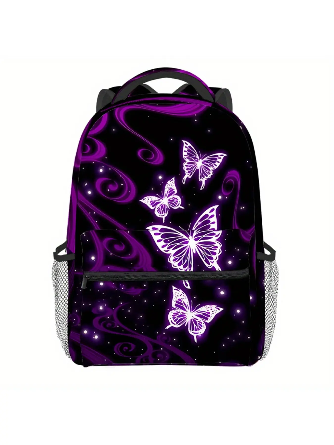 Purple butterfly full-print backpack