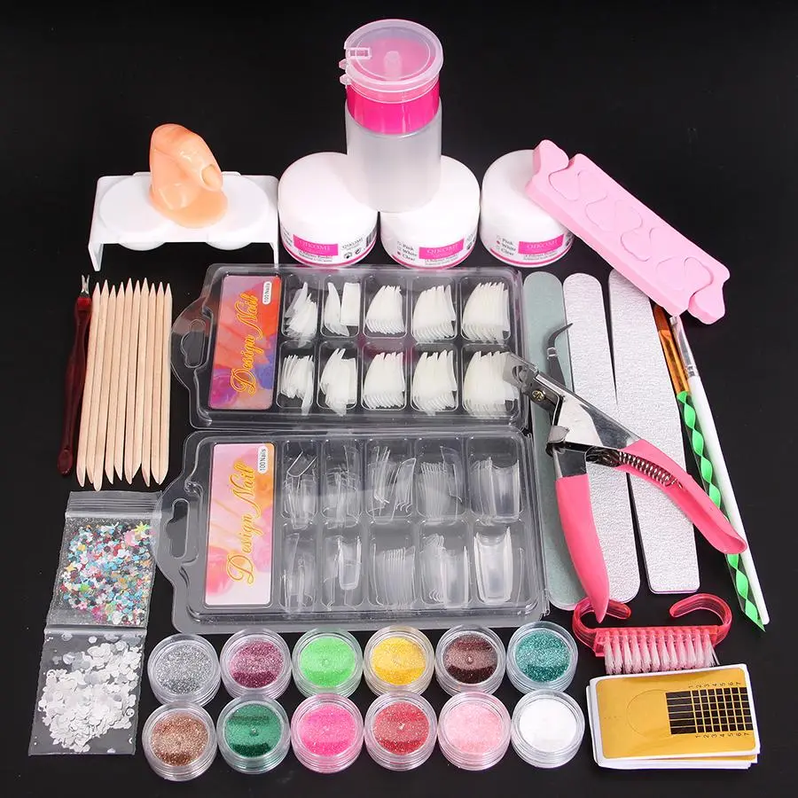 Acrylic Nails Kit for Beginners, 1 Set Manicure Tools & Accessories Gift Set, Professional Nail Art Kit for Women & Girls, Nail Design Kit
