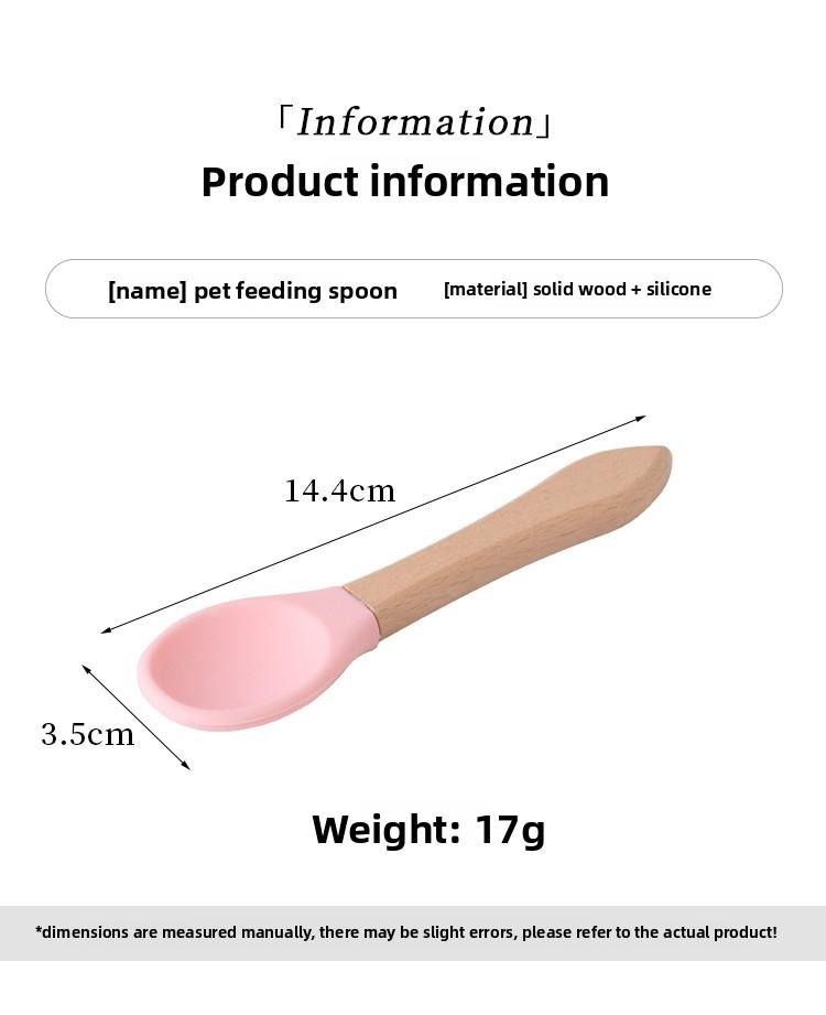 SoPets Pet Food Spoon Silicone Cat Feeding Scoop for Wet Food Canned Food with Wooden Handle Safe Dishwasher Friendly Pet Supplies Automatic Feeder Accessories
