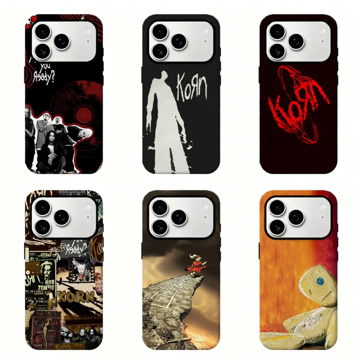 Vintage Korn Band Phone Case,Nu Metal Rock Aesthetic Gloss Double Layer Shockproof Hard Cover For iPhone 17 Pro Max 16 15 14 13 12 11 for Samsung S21 S22 S23 S24 S25 Phone Case,Perfect Gift for Fans, Wireless, Polycarbonate