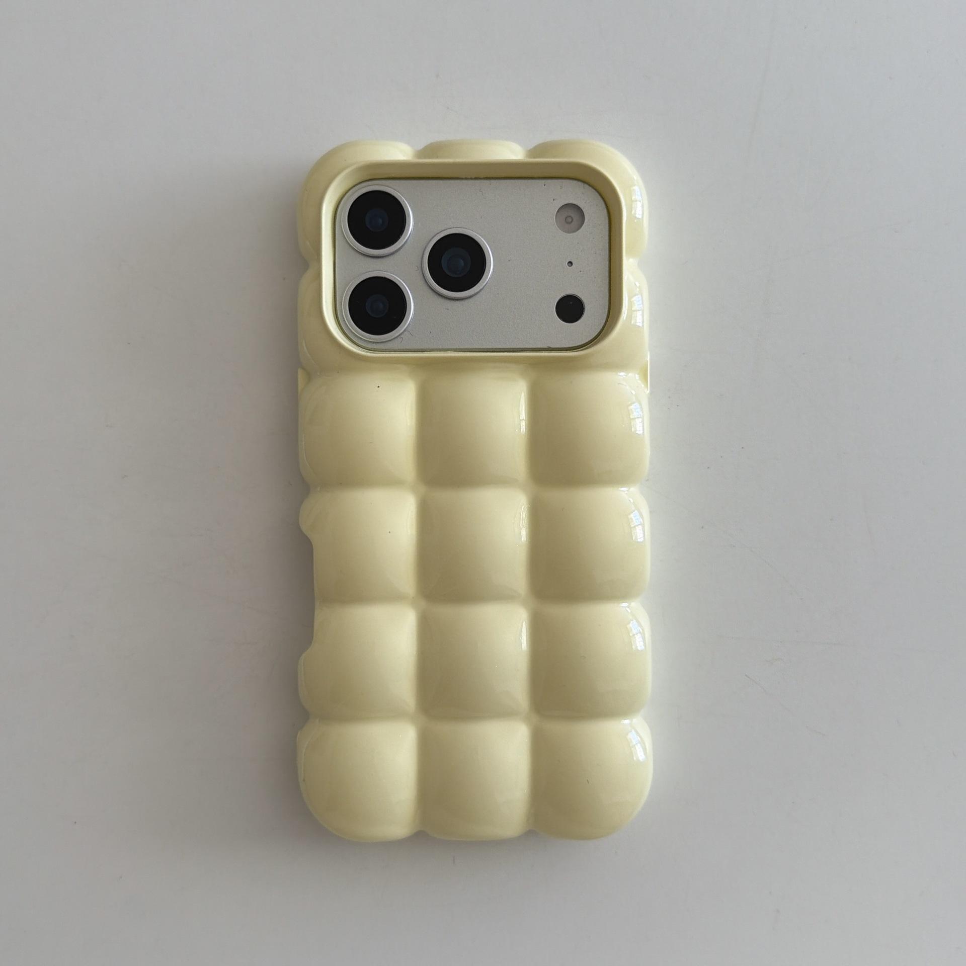 Minimalist Plated Solid Color Bubble Case for iPhone 17 Pro Max 16 15 14