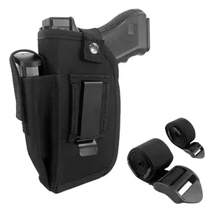 Concealed Carry Holster with Mag Pouch Universal Fits Handgun with Laser or Light Attachment IWB OWB Car Ambidextrous Gun Holster with 2 Straps Black