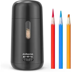 Automatic Electric Pencil Sharpener Rechargeable with Auto Feed, Auto Stop & Auto Eject, Suitable for Classroom Home School Office Use, Black