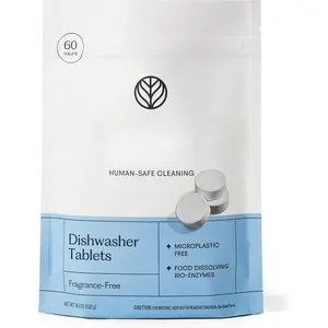 Dishwasher Tablets - 60 Ct | Plastic-Free, -Free, Human-Safe, Dishwasher Pods  | Delivers a  Clean Without Harsh