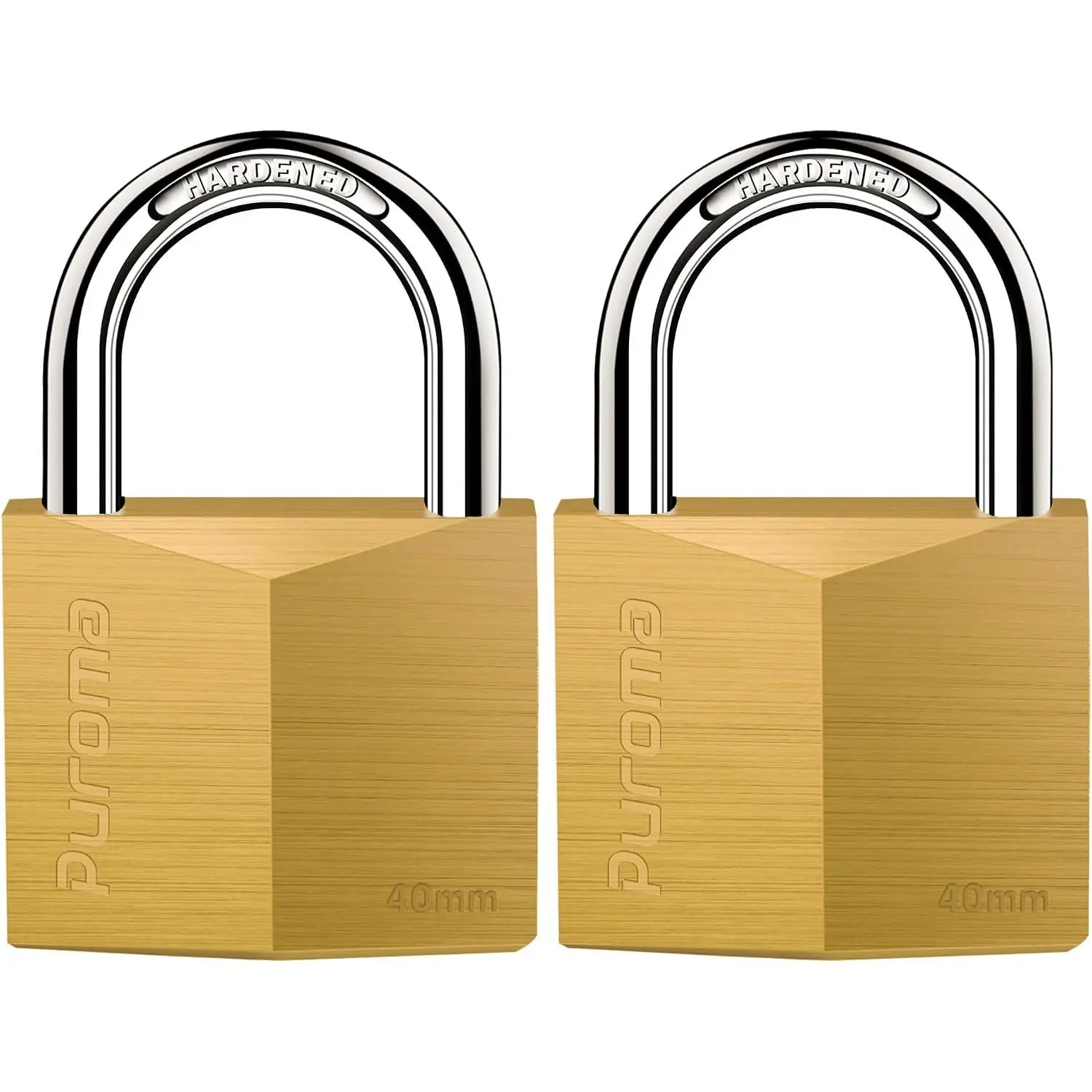 2 Pack Keyed Padlock Waterproof Brass Lock, 1.1 Inch Padlock with 3 Keys Alike for Sheds, Unit School Gym Locker, Fence, Toolbox, Hasp