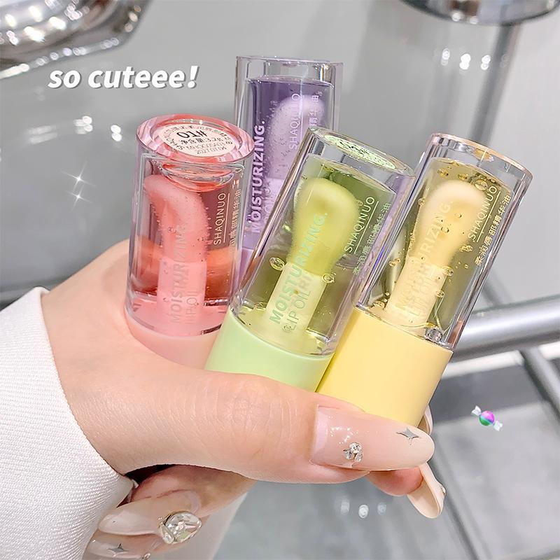 Long Lasting Lip Gloss, 4 Counts/set Moisturizing Lip Glaze, Glossy & Non-sticky Lip Stick, Plumping Lip Oil Lip Stick for Girls & Women, Makeup, Lip Gloss Plumper