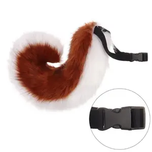 Halloween plush Shiba Inu tail cos little wolf dog props, handmade tail simulation curly tail Comic-Con props