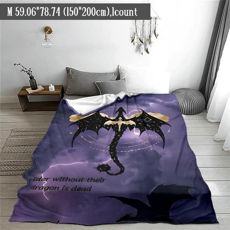 Dragon Pattern Flannel Throw Blanket Warm Cozy Lightweight All Season Use for Home Office Travel Camping Nap Soft Air-conditioned Room Blanket