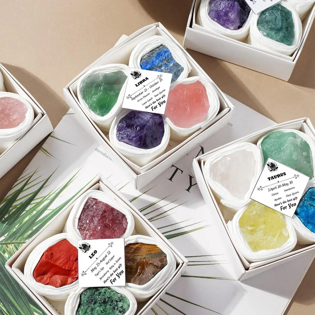 12 Zodiac Crystal Energy Gift Set, Natural Crystal Kit, Intuitive Choice Crystals, Unique Raw Stones, Chakra Quartz Amulets, Healing & Decor, Halloween Gifts