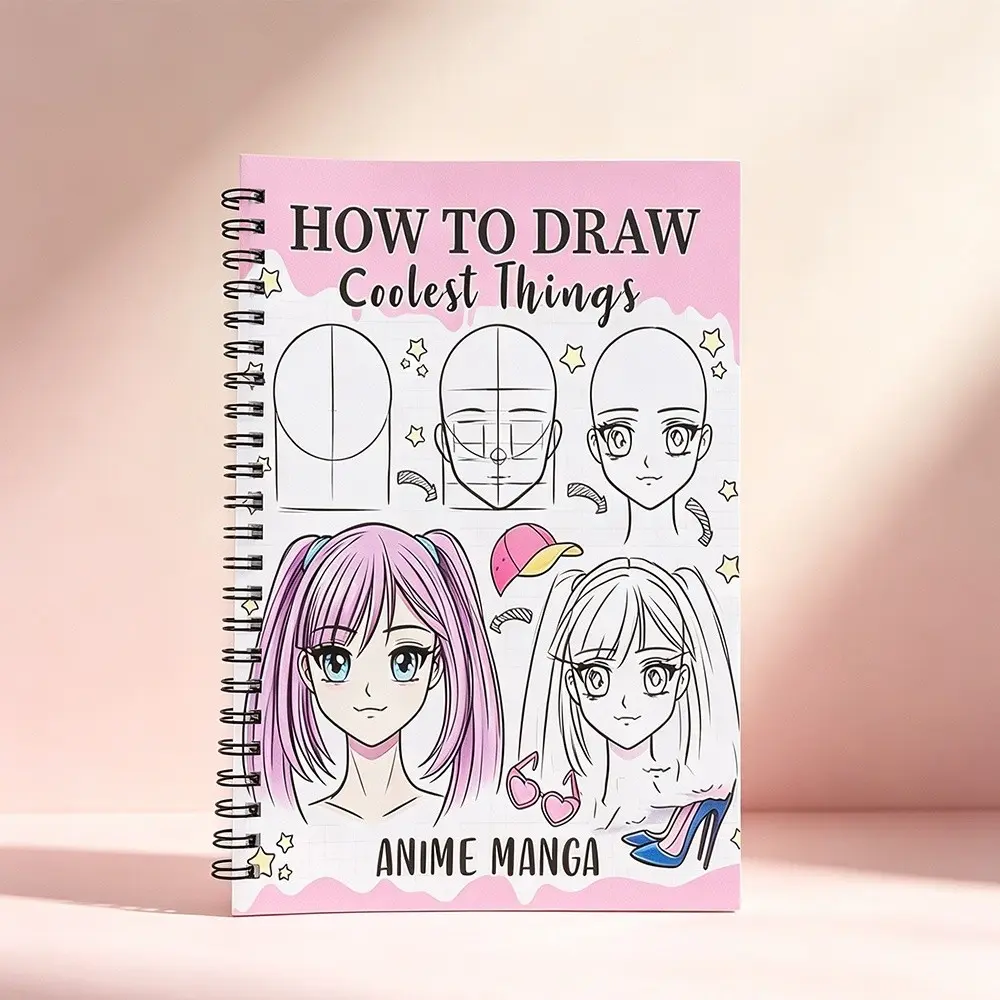 Japanese Anime Drawing Tutorial Book, Step-By-Step Sketch Guide for Beginners, Cartoon Character Practice Workbook, Art Interest Material