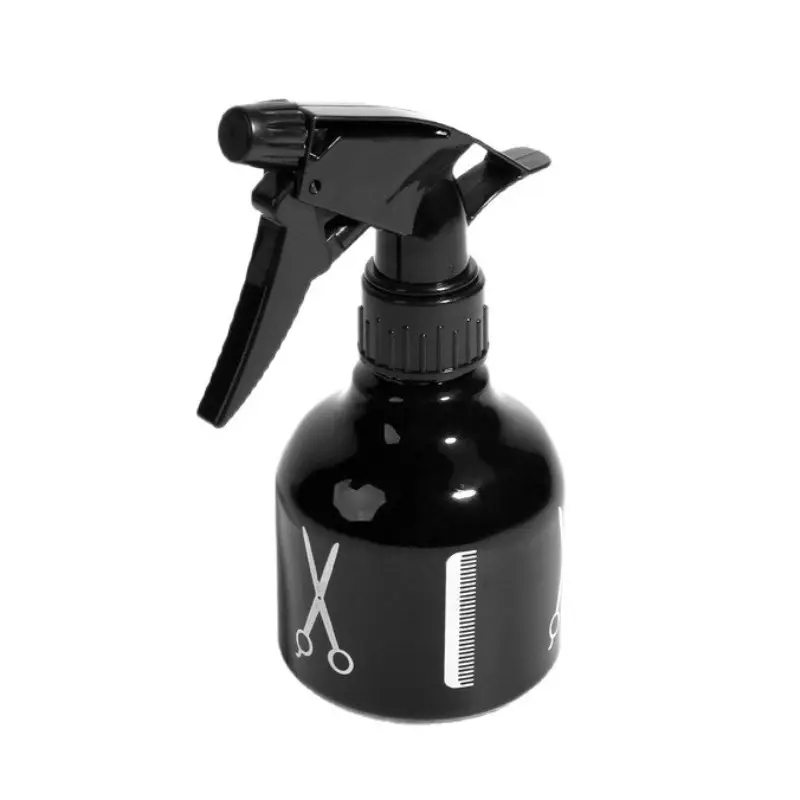 250ml PET Fine Mist Water Spray Bottle Black Professional Hairdressing Sprayer for Hair Salon Barber Shop Home Refillable Design