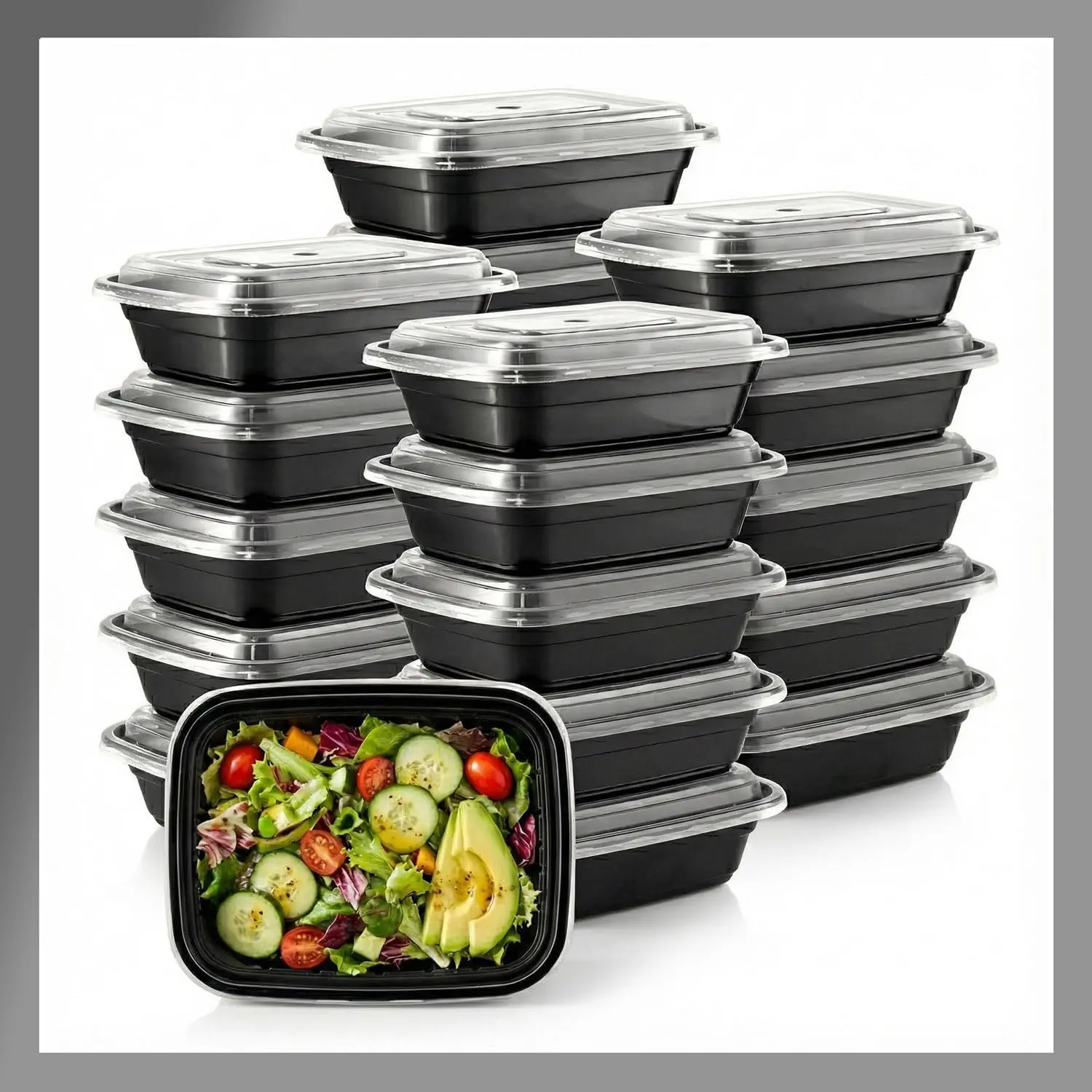 Meal Prep Containers [10 Set] x [16 oz] with , 1 compartment, Stackable, , Leakproof,  Safe, Microwave, Freezer & Dishwasher Safe for  Prep Storage Bento (10 Set, 16 oz)