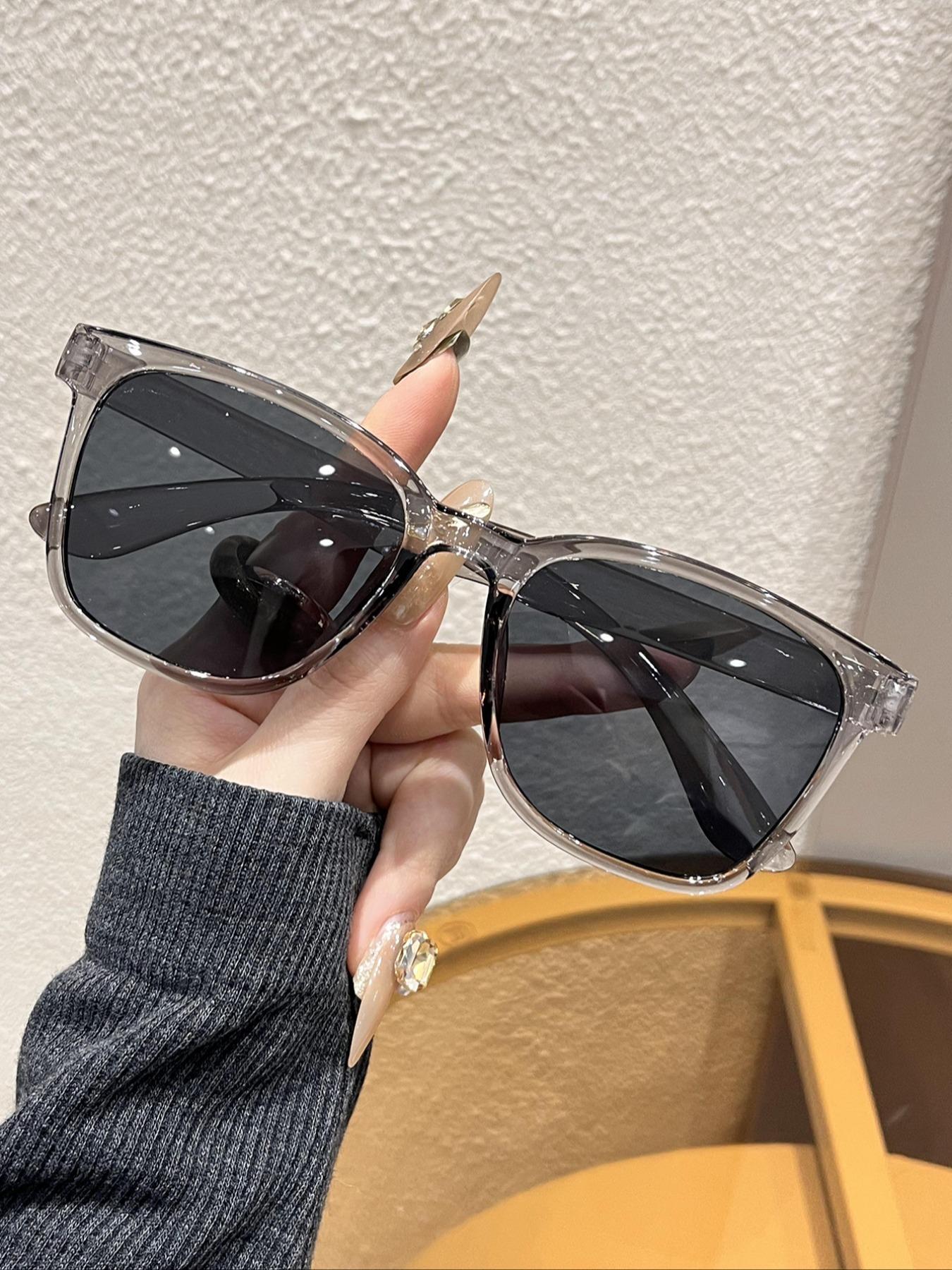 Unisex Vintage Square Frame Tinted Lenses Sunglasses, Modern Accessories for Men, Casual Leopard Print Sunglasses for Everyday Use, Versatile Accessories for Outdoor Activities, Lightweight Durable Sunglasses, Outdoor Suitability