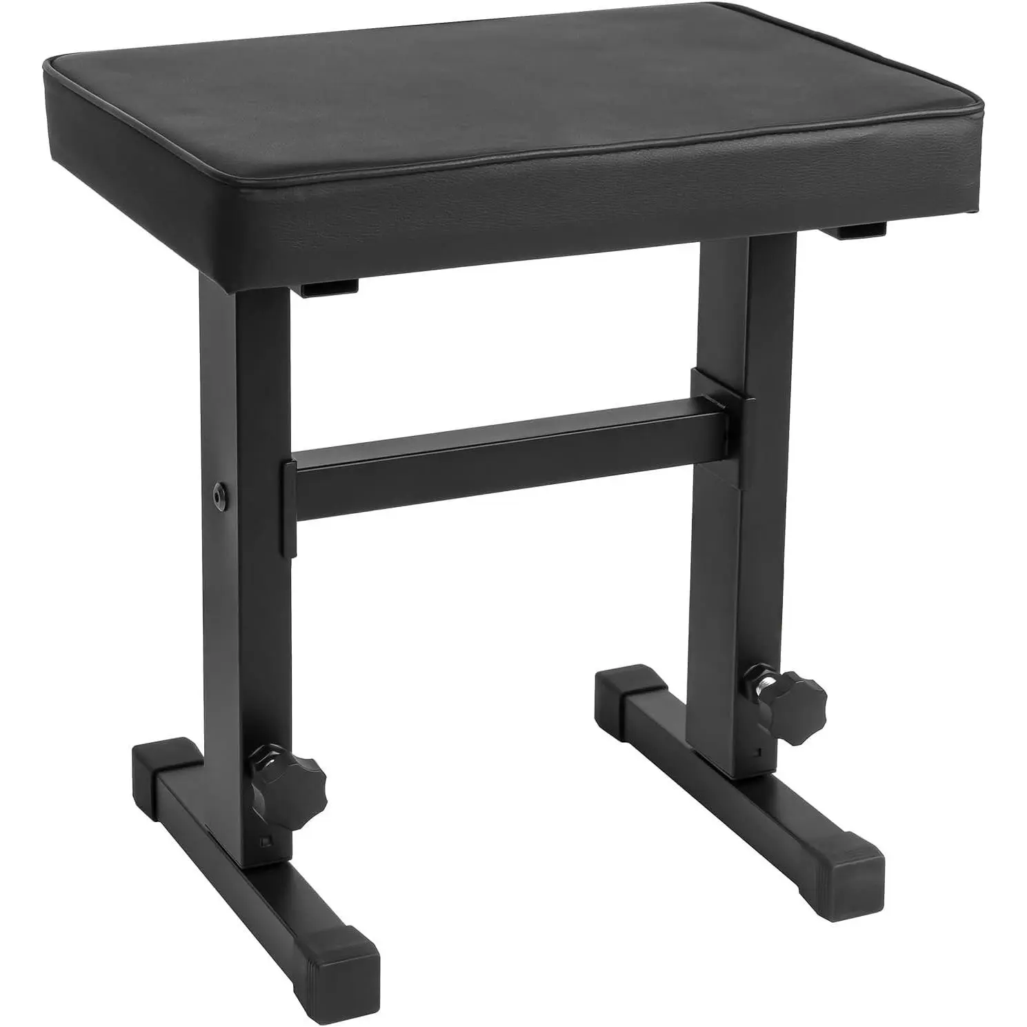 Piano Bench Adjustable Stool,  Keyboard Bench Seat, Piano Stool Chair with Padded Cushion for Musicians, Black, SPB-M50 (PU Leather)
