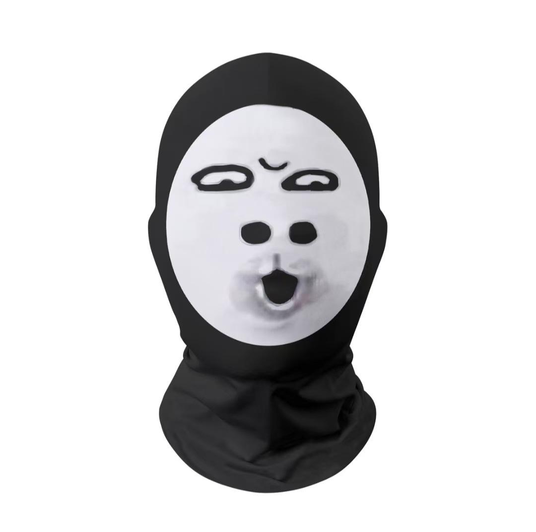 Popular funny hood mask tricky funny face big head dragon picture expression bag hood cycling mask breathable
