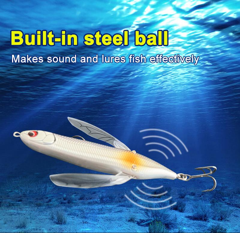 Topwater Dragonfly Fishing Lure Floating Whopper Plopper Style Bait Realistic Insect Artificial Lure Sharp Hooks for Freshwater Bass Snakehead Pike Perch Outdoor Angling Fishing Tackle