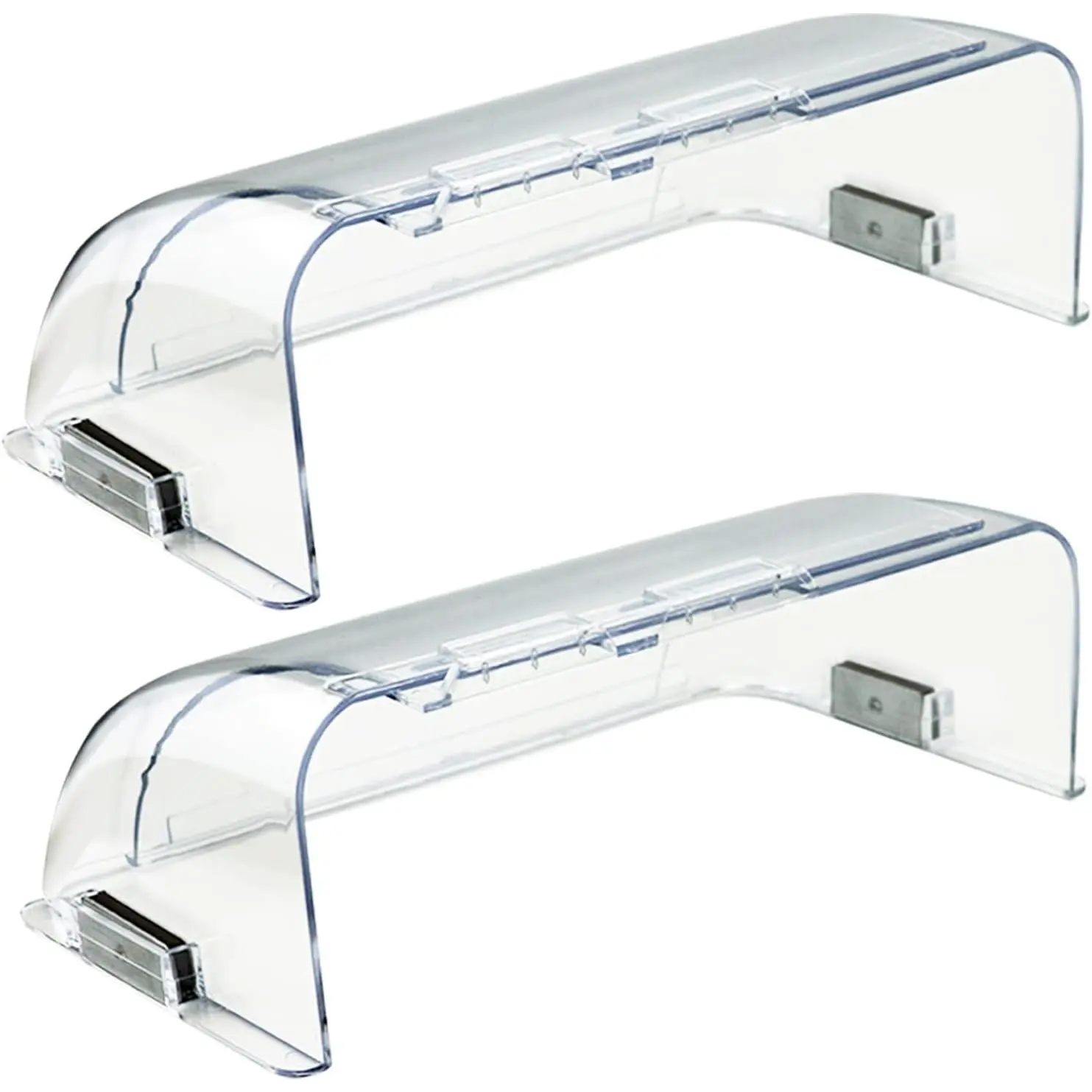 Heating & Air Vent Deflector for Vents, Sidewall, Ceiling, Floor Registers - Adjust Between 9"-14",  Vent Covers for Air Conditioning, Heat, AC, Floor, Under Furniture (2 Pack Clear)
