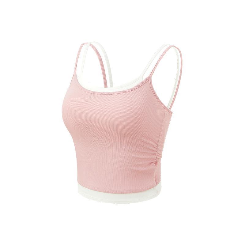 Fake Two-piece Fitness Yoga Bras Sexy Sling Beauty Back Fitness Push Up Sports Women Underwear Running Crop Top Yoga Clothes