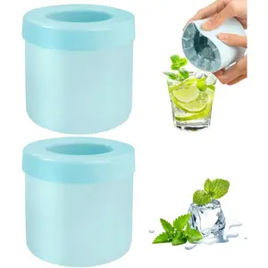 Cylinder Silicone Ice Cube Mold, New 3D Ice Cubes Maker, Decompress Ice Lattice, Press-Type Easy-Release Ice CupGift
