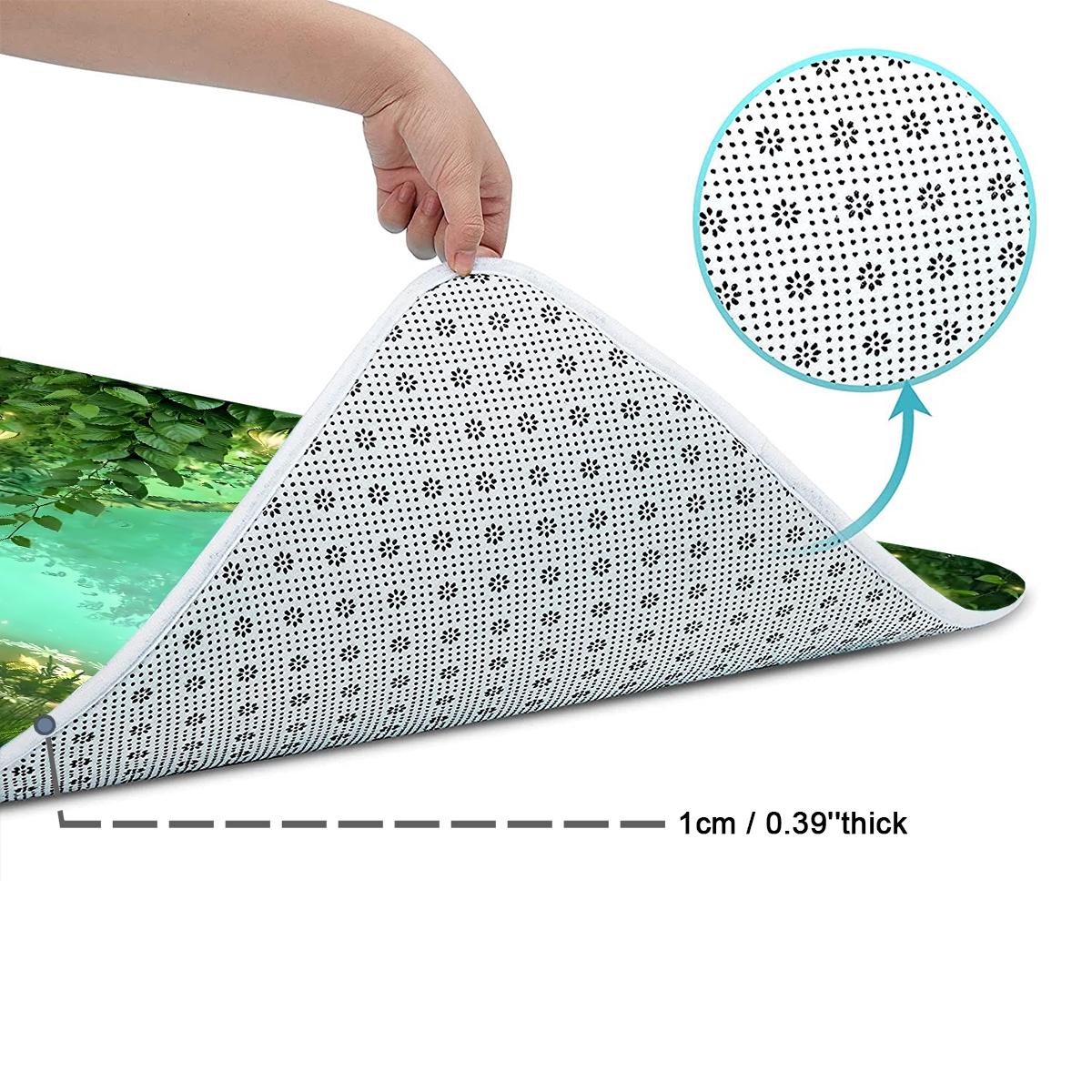 Forest Flowers Tree Pattern Shower Curtain Set, 1 Count Shower Curtain/4 Counts Shower Curtain & Toilet Mat & Bath Mat & Toilet Lid Cover Set, Bathroom Shower Equipment, Bathroom Decor Supplies for Home Dormitory Hotel Salon