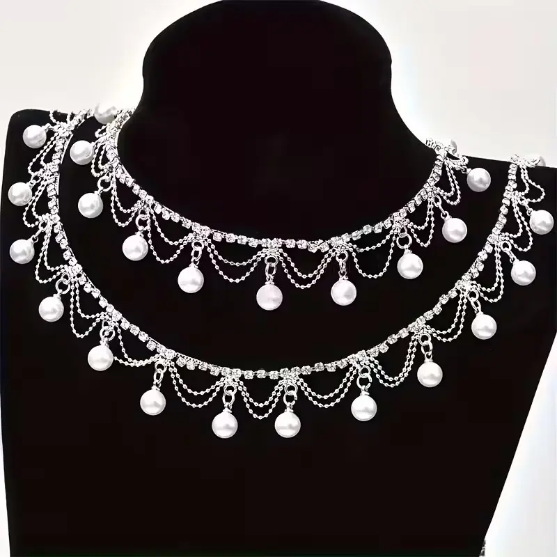 Elegant Imitation Pearl and Sequin Tassels, Luxurious Decorative Trim for DIY Clothing, Wedding Dresses, Hats, Handbags