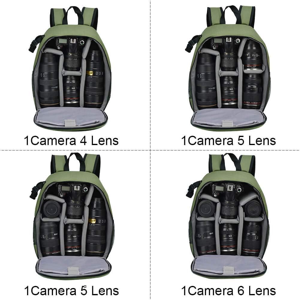 Camera Backpack Bag Professional for DSLR/SLR Mirrorless Camera , Camera Case Compatible for    Camera and Lens Tripod Accessories Green