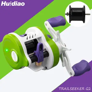 HUIDIAO TRAILSEEKER G2 Ultralight DC Drum Reel Digital Control BFS Round Baitcasting Reel Zero Backlash 1.8g Light Lure Casting for Bass Trout Stream River Finesse Fishing
