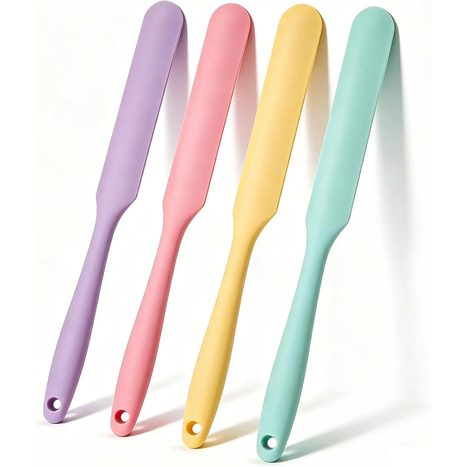 Jar Spatula Set, 4 count Long Handle Sourdough Scraper Tools | -grade, , heat resistant, narrow thin  spatula for jars, bottles, containers, sourdough starter