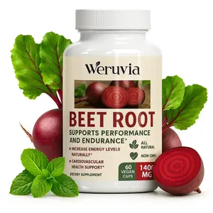 Organic Beetroot Capsules – 1400mg Beet Root Powder for Energy, Endurance & Athletic Performance, Non-GMO, Gluten-Free, 60 Veggie Caps