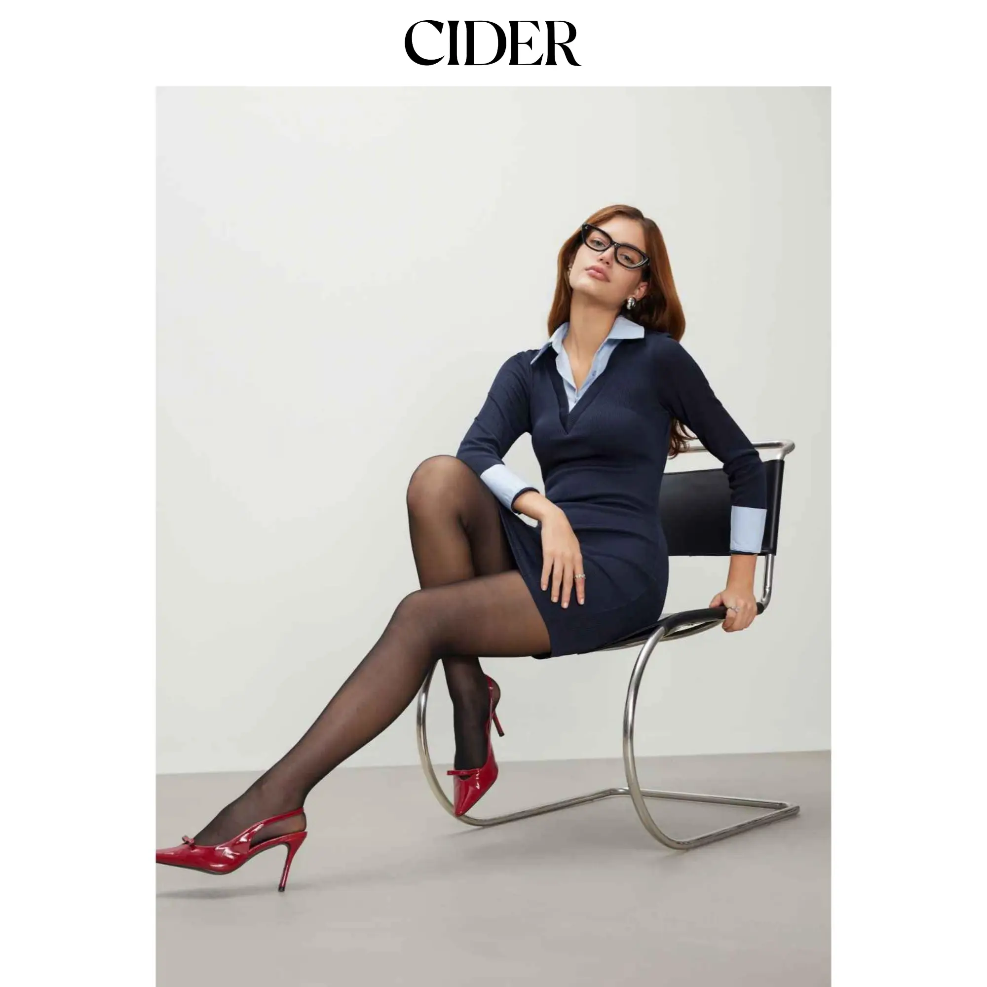 Cider [size 4-8] Collar Solid Button Mini Dress SohoChic