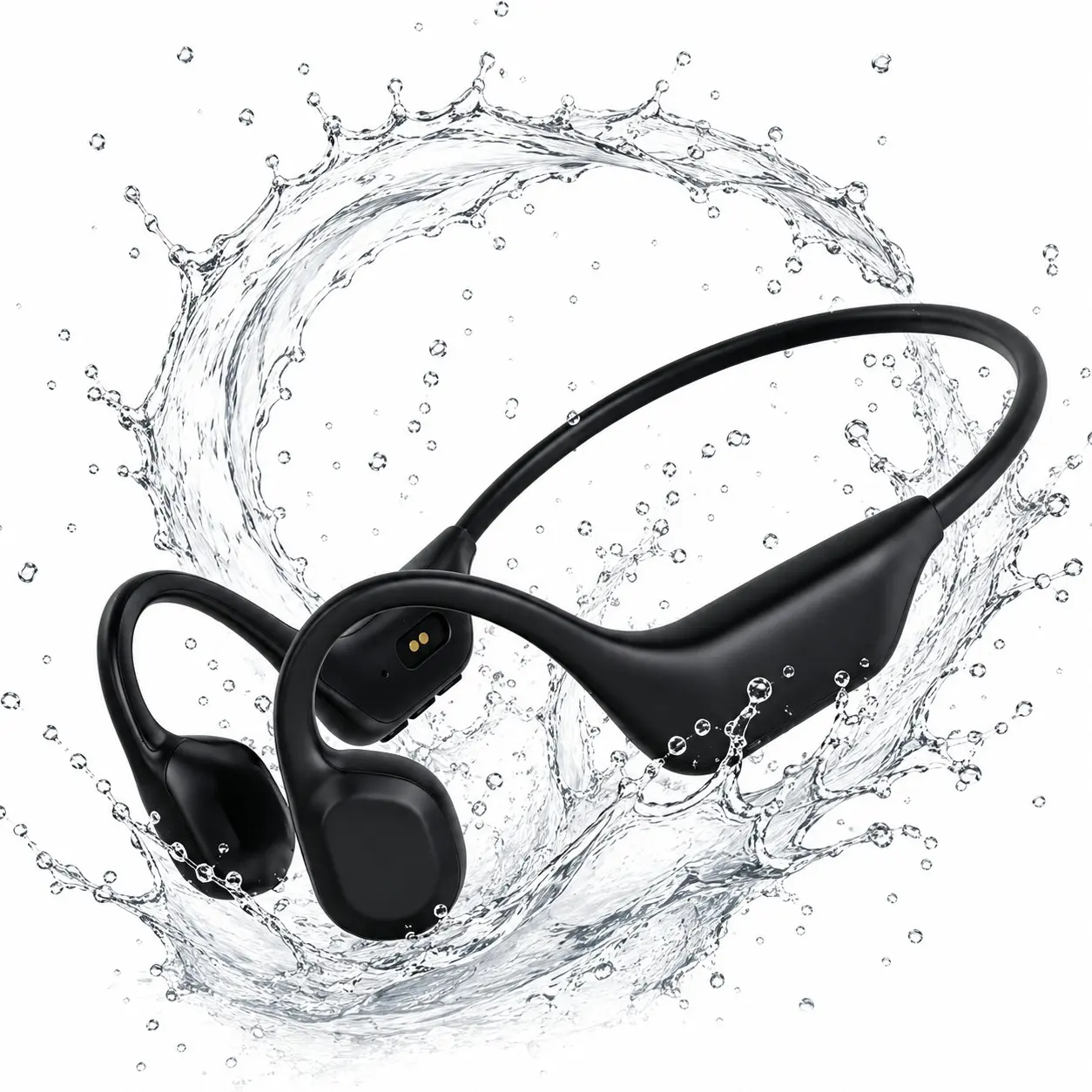 Bone Conduction Bluetooth Headphones, Secure-Fit Open-Ear Sports Earphones with IPX5 Water Resistance, Hands-Free Calling for Cycling and Outdoor Training