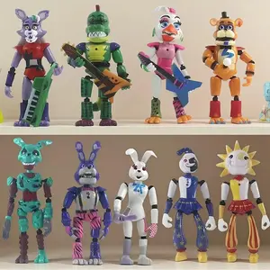 9Pcs/Set Figures Sundrop Movable Joints Cute Bonnie Bear Foxy Action Figure Model Toys for Kids Birthday Gifts