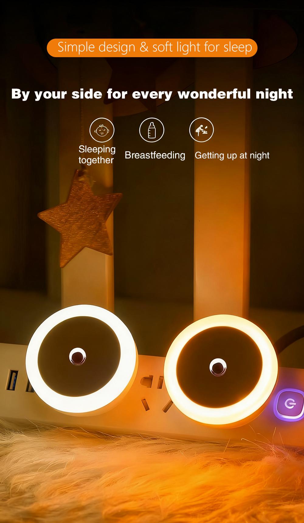 Smart Sensor Night Light Plug-in - Automatic LED Nightlight for Hallway, Bathroom & Bedroom