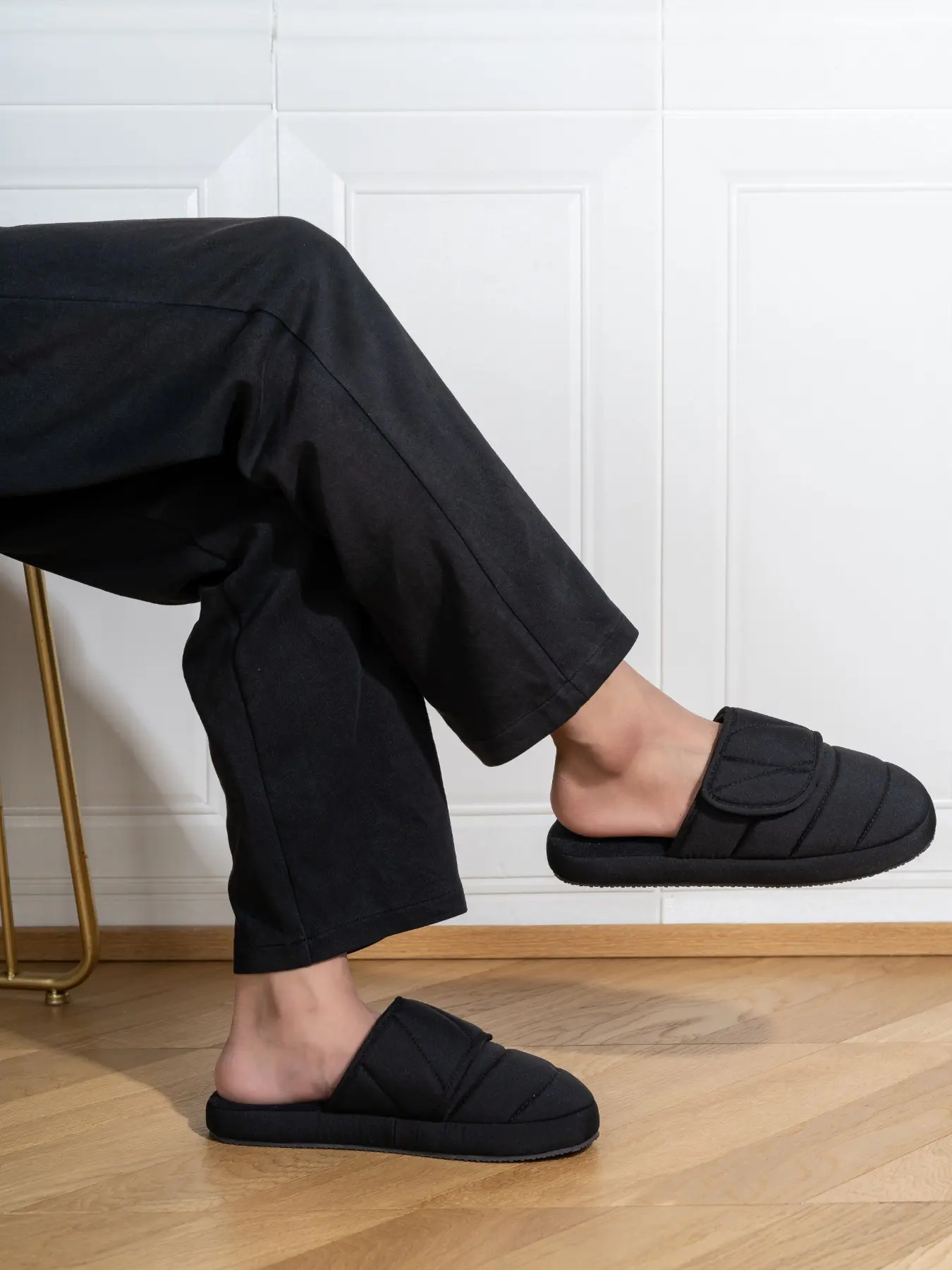 Men's Autumn Winter New Casual Simple Home Indoor Korean Style Slip-On Shoes, Comfortable Closed-Toe Slippers, Trendy Footwear