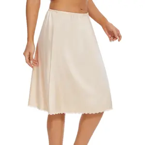 Women's Half Slips for Under Dresses Slip Skirt Extender Satin Underskirt(Gift)