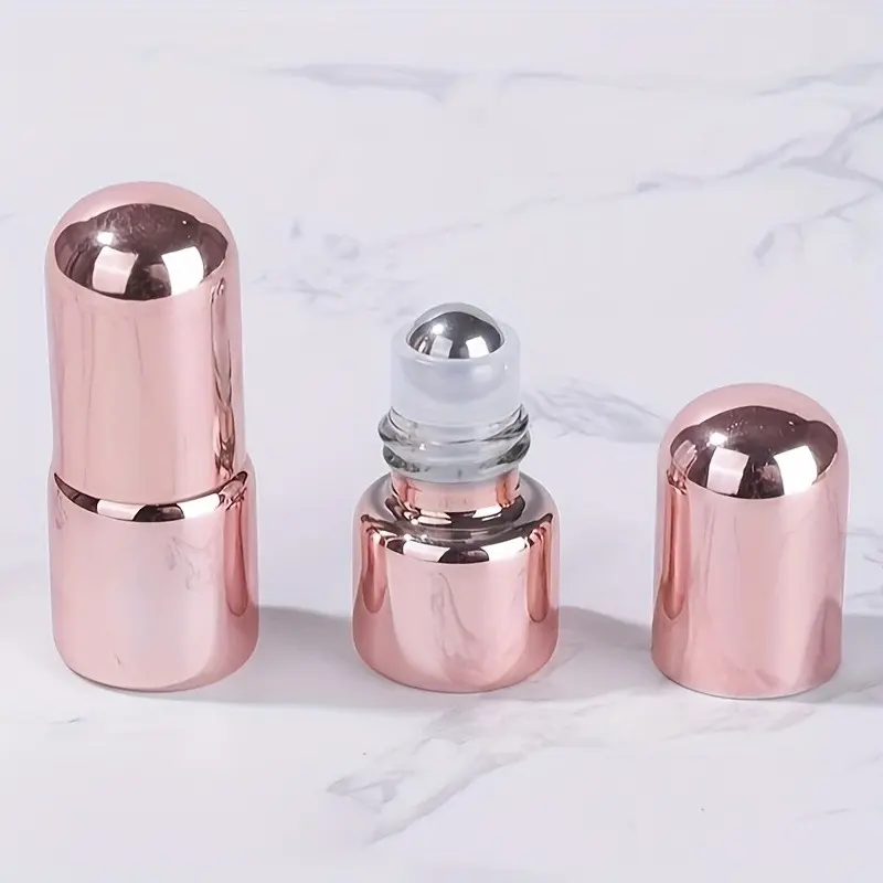 Portable Stainless Steel & Glass Roll-On Perfume Bottles, 1ML/2ML/3ML/5ML, Travel & Hotel Use, Ideal Christmas Gift, Liquid Cosmetic Samples