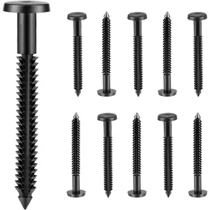 50-Pack 3 Inch Vinyl Shutter Fasteners Black Window Shutter Pegs Peg Lok Pin Screws & Shutter Spikes Anchors for Exterior Wood Aluminum & Vinyl Window Shutters