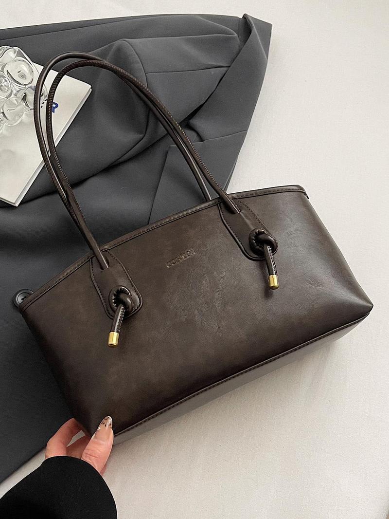 26 Women's Elegant Solid Color Hobo Shoulder Bag, Fashionable Large Capacity Crossbody Bag for Daily Used, Casual Trendy Versatile High-quality Daily Commuting Bag