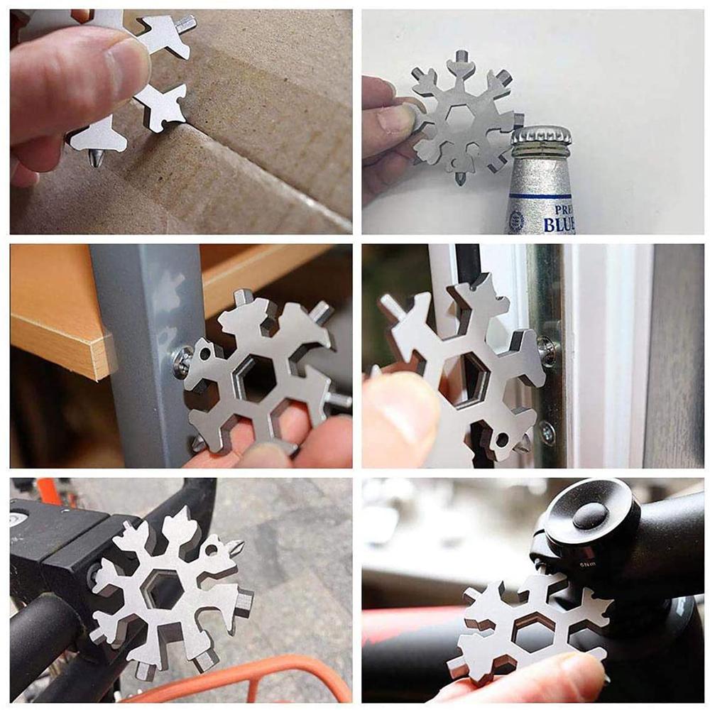 Multifunction Portable Snowflake Wrench EDC Multifunction Torque Metal Hexagonal Octagonal Screwdriver Outdoor Tools